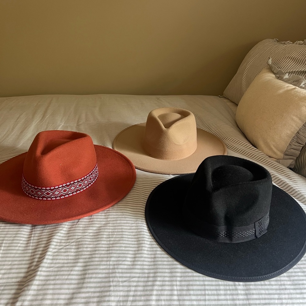 Hat Collection - Black, Tan, and Red